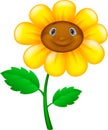 Cartoon flower with face