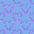 Cartoon flower frame seamless valentines retro hearts pattern for wrapping paper and fabrics and kids clothes print