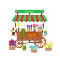 Cartoon Flower Stand. Vector