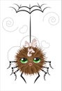 Cartoon fluffy smiling spider girl Royalty Free Stock Photo