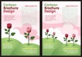 Cartoon Flyer - Brochure with Lovely rose Flower