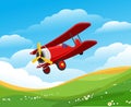 Cartoon flying airplane