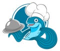 Cartoon flying fish chef