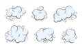 Cartoon foam and soap bubble, smoke pop, blue cloud, gas balloon vector icon, water bubbles set hand drawn, shampoo suds. Fun Royalty Free Stock Photo