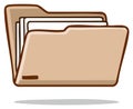 Cartoon Folder with Documents and Paperwork, Information Management Concept for Design Royalty Free Stock Photo