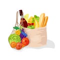 Cartoon food paper pack Royalty Free Stock Photo