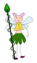 Cartoon forest fairy with a staff.