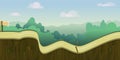 Cartoon forest landscape, endless vector nature background for computer games. tree, outdoor plant green, natural Royalty Free Stock Photo