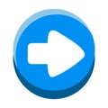 The cartoon forward arrow Button is isolated