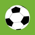 Cartoon fotball soccer ball on green background Royalty Free Stock Photo