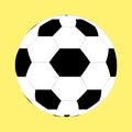 Cartoon fotball soccer ball on yellow background