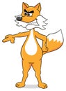 Cartoon fox accusing someone