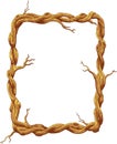 Cartoon Frame made of tree trunk and branches Royalty Free Stock Photo