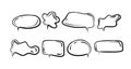 cartoon frames for text, hand drawn speech bubbles