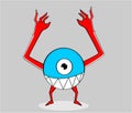 Cartoon freak monster shape eye