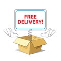 Cartoon Free Delivery Icon Royalty Free Stock Photo