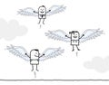 Cartoon free People Flying with Wings Royalty Free Stock Photo