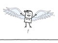 Cartoon Free Woman Flying with Wings