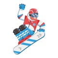 Jumping Snowboarder Freestyling Royalty Free Stock Photo