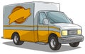 Cartoon freight transportation yellow cargo truck