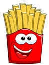 Cartoon french fries character isolated