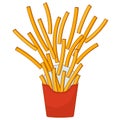 Cartoon french fries in red paper pack Royalty Free Stock Photo