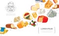 Cartoon Fresh Cheese Sorts Template