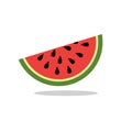 Cartoon fresh green open watermelon slice