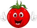 Cartoon Fresh red tomatoes thumbs up