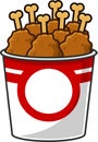 Cartoon Fried Chicken In Bucket