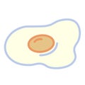 Cartoon Fried Egg Emoji Icon Isolated