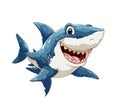 Friendly Cartoon Shark with Big Smile Royalty Free Stock Photo