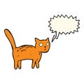 cartoon frightened cat with speech bubble Royalty Free Stock Photo