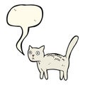 cartoon frightened cat with speech bubble Royalty Free Stock Photo