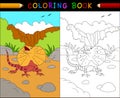 Cartoon frilled lizard coloring book, Australian animals series