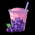 Cartoon friut smoothie illustration vertor