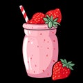 Cartoon friut smoothie illustration vertor