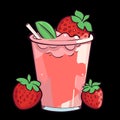 Cartoon friut smoothie illustration vertor