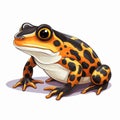 Colorful European Fire-bellied Toad Clip Art With White Background