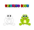 Cartoon frog coloring book isolated on white background Royalty Free Stock Photo