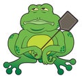 Cartoon Frog With Fly Swatter