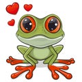 Cartoon Frog isolated on a white background Royalty Free Stock Photo