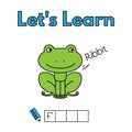 Cartoon Frog Learning Game for Kids Royalty Free Stock Photo