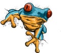 A cartoon frog mascot character pointing with his finger Royalty Free Stock Photo