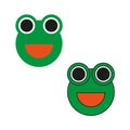 Cartoon frog muzzle icons. Animal face. Kids party. Vector illustration. Stock image. Royalty Free Stock Photo