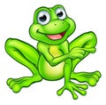 Cartoon Frog Pointing Royalty Free Stock Photo