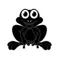 Cartoon frog silhouette isolated on white background Royalty Free Stock Photo