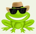 Cartoon frog in sunglasses