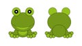 Cartoon frog. View from front and back Royalty Free Stock Photo