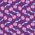 Cartoon fruit seamless retro cherry pattern for wrapping paper and fabrics and linens and kids accessories